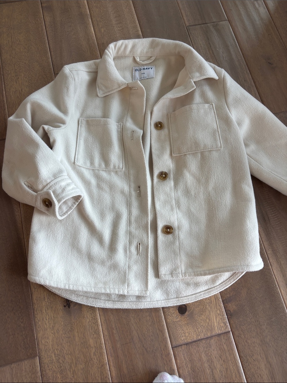 Old Navy Cream Button-Front Fleece Jacket for Kids